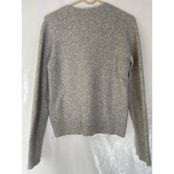 J.Crew Classic V-neck Cardigan Sweater Extra Soft Gray Yarn Wool Blend M - Picture 3 of 7